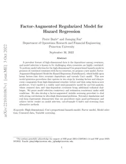 Factor-Augmented Regularized Model for Hazard Regression