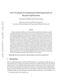 New Paradigms for Exploiting Parallel Experiments in Bayesian
  Optimization