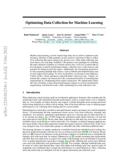 Optimizing Data Collection for Machine Learning
