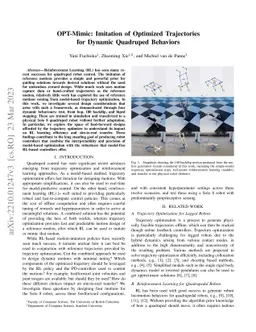 OPT-Mimic: Imitation of Optimized Trajectories for Dynamic Quadruped
  Behaviors