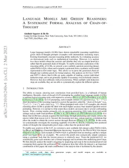 Language Models Are Greedy Reasoners: A Systematic Formal Analysis of
  Chain-of-Thought