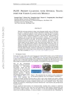 PLOT: Prompt Learning with Optimal Transport for Vision-Language Models