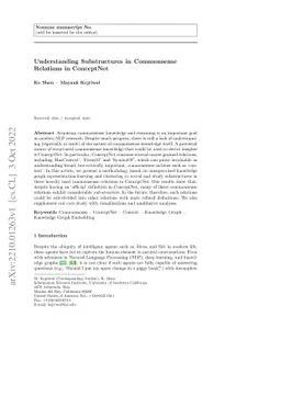 Understanding Substructures in Commonsense Relations in ConceptNet
