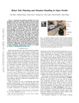 Robot Task Planning and Situation Handling in Open Worlds