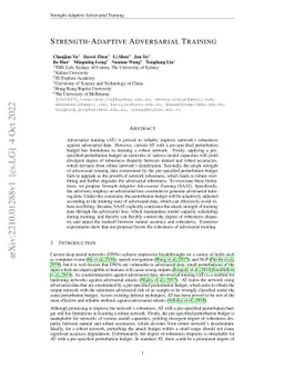 Strength-Adaptive Adversarial Training