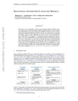 Recitation-Augmented Language Models