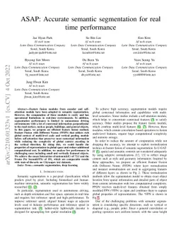 ASAP: Accurate semantic segmentation for real time performance