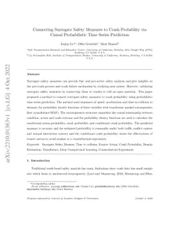 Connecting Surrogate Safety Measures to Crash Probablity via Causal
  Probabilistic Time Series Prediction
