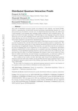 Distributed Quantum Interactive Proofs