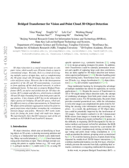 Bridged Transformer for Vision and Point Cloud 3D Object Detection