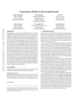 Continuous Monte Carlo Graph Search