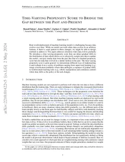 Time-Varying Propensity Score to Bridge the Gap between the Past and
  Present