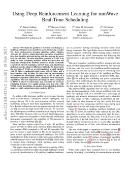 Using Deep Reinforcement Learning for mmWave Real-Time Scheduling