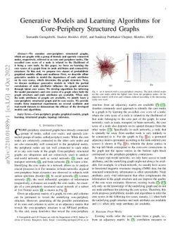 Generative Models and Learning Algorithms for Core-Periphery Structured
  Graphs