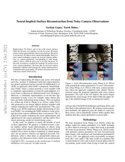 Neural Implicit Surface Reconstruction from Noisy Camera Observations