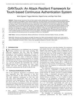 GANTouch: An Attack-Resilient Framework for Touch-based Continuous
  Authentication System
