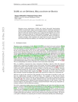 SAM as an Optimal Relaxation of Bayes