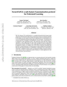 SecureFedYJ: a safe feature Gaussianization protocol for Federated
  Learning