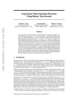 Log-Linear-Time Gaussian Processes Using Binary Tree Kernels