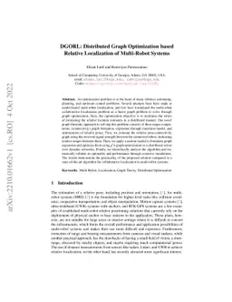 DGORL: Distributed Graph Optimization based Relative Localization of
  Multi-Robot Systems