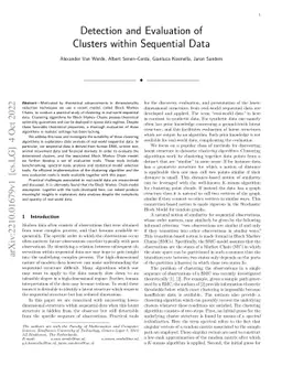 Detection and Evaluation of Clusters within Sequential Data