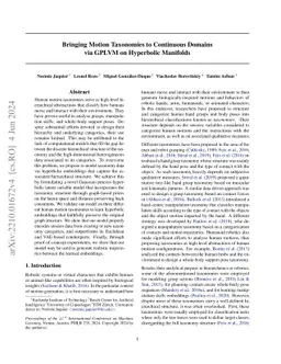 Bringing motion taxonomies to continuous domains via GPLVM on hyperbolic
  manifolds