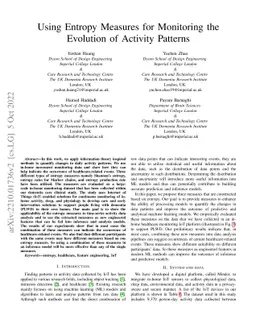 Using Entropy Measures for Monitoring the Evolution of Activity Patterns