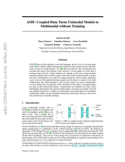 ASIF: Coupled Data Turns Unimodal Models to Multimodal Without Training