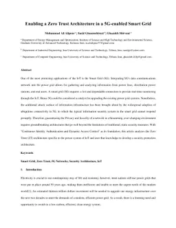 Enabling a Zero Trust Architecture in a 5G-enabled Smart Grid