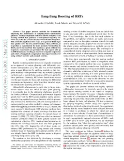 Bang-Bang Boosting of RRTs