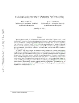 Making Decisions under Outcome Performativity