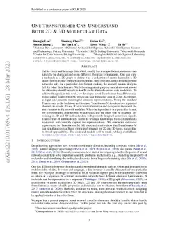 One Transformer Can Understand Both 2D & 3D Molecular Data