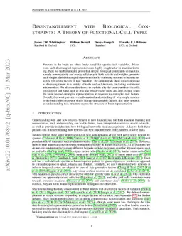 Disentanglement with Biological Constraints: A Theory of Functional Cell
  Types
