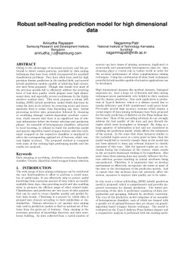 Robust self-healing prediction model for high dimensional data