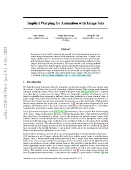 Implicit Warping for Animation with Image Sets