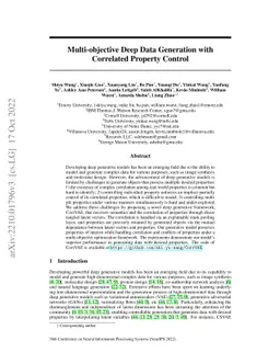 Multi-objective Deep Data Generation with Correlated Property Control