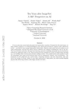 Ten Years after ImageNet: A 360° Perspective on AI
