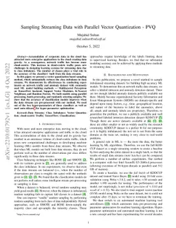 Sampling Streaming Data with Parallel Vector Quantization -- PVQ