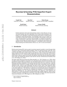 Bayesian Q-learning With Imperfect Expert Demonstrations
