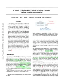 Explaining Patterns in Data with Language Models via Interpretable
  Autoprompting