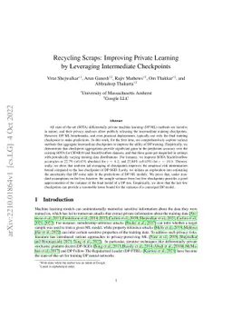 Recycling Scraps: Improving Private Learning by Leveraging Intermediate
  Checkpoints