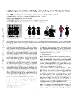 Capturing and Animation of Body and Clothing from Monocular Video