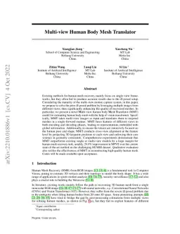 Multi-view Human Body Mesh Translator