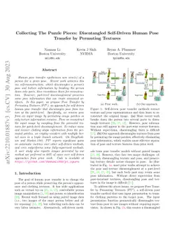 Collecting The Puzzle Pieces: Disentangled Self-Driven Human Pose
  Transfer by Permuting Textures
