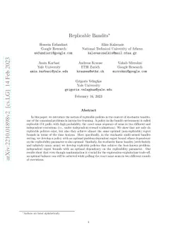 Replicable Bandits