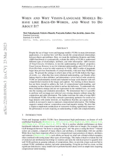 When and why vision-language models behave like bags-of-words, and what
  to do about it?