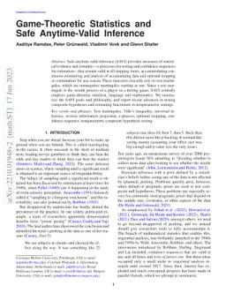 Game-theoretic statistics and safe anytime-valid inference
