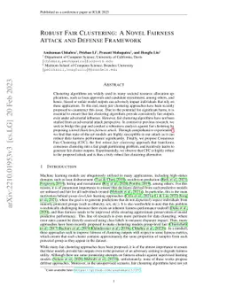 Robust Fair Clustering: A Novel Fairness Attack and Defense Framework