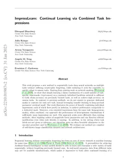 ImpressLearn: Continual Learning via Combined Task Impressions