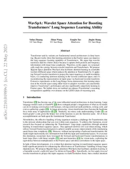 WavSpA: Wavelet Space Attention for Boosting Transformers' Long Sequence
  Learning Ability